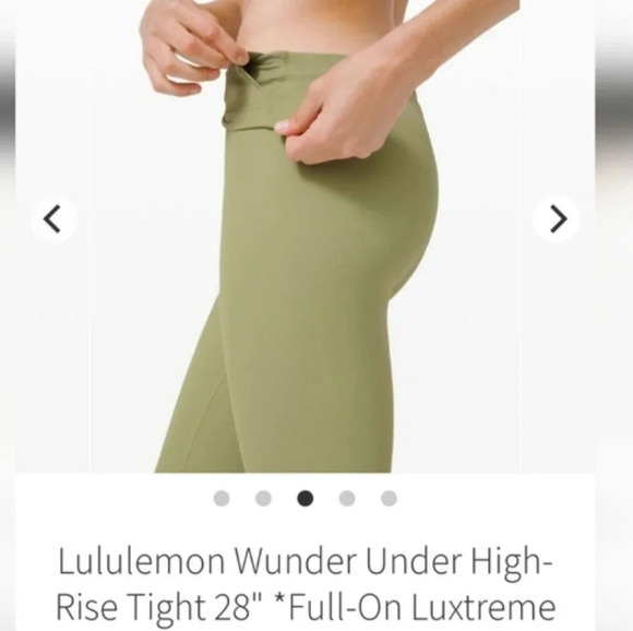 Lululemon Wunder Under High Rise 28" Legging Tights Vista Green Size 6 - Picture 11 of 15